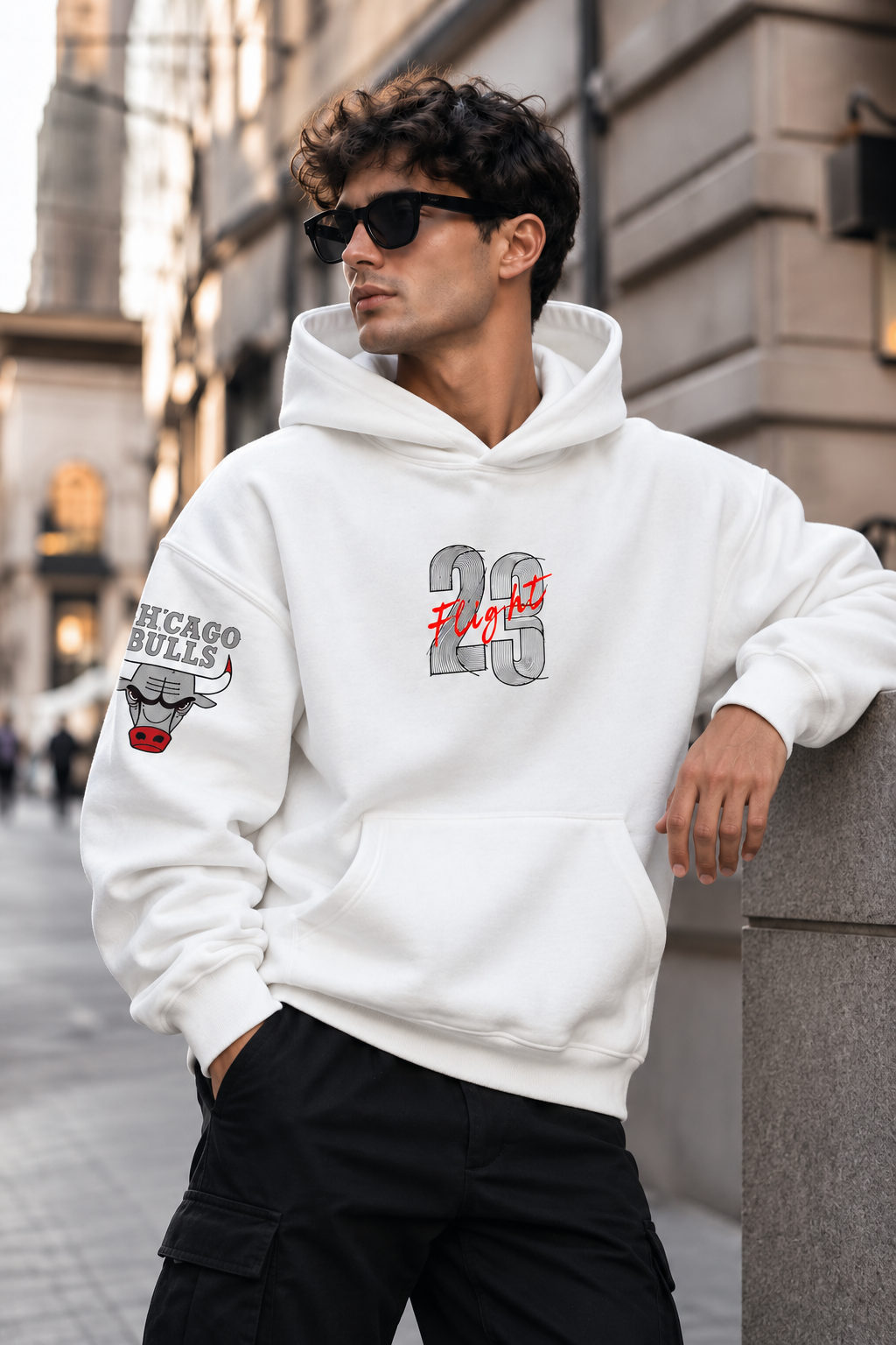 Jordan Air 23 Flight Graphic Oversized White Hoodie