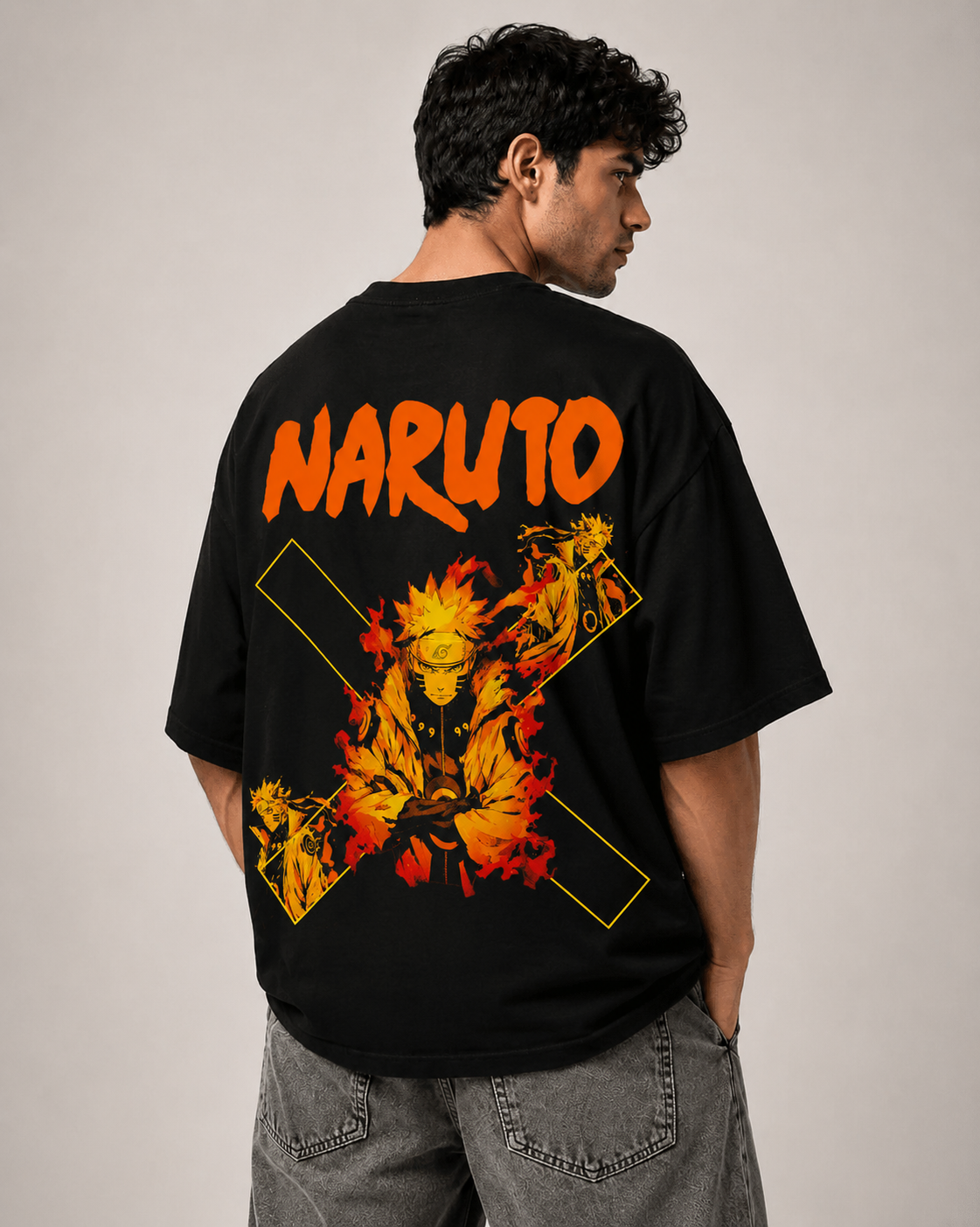 Naruto Nine-Tails Oversized T-Shirt – Anime Streetwear by PrintedSoul