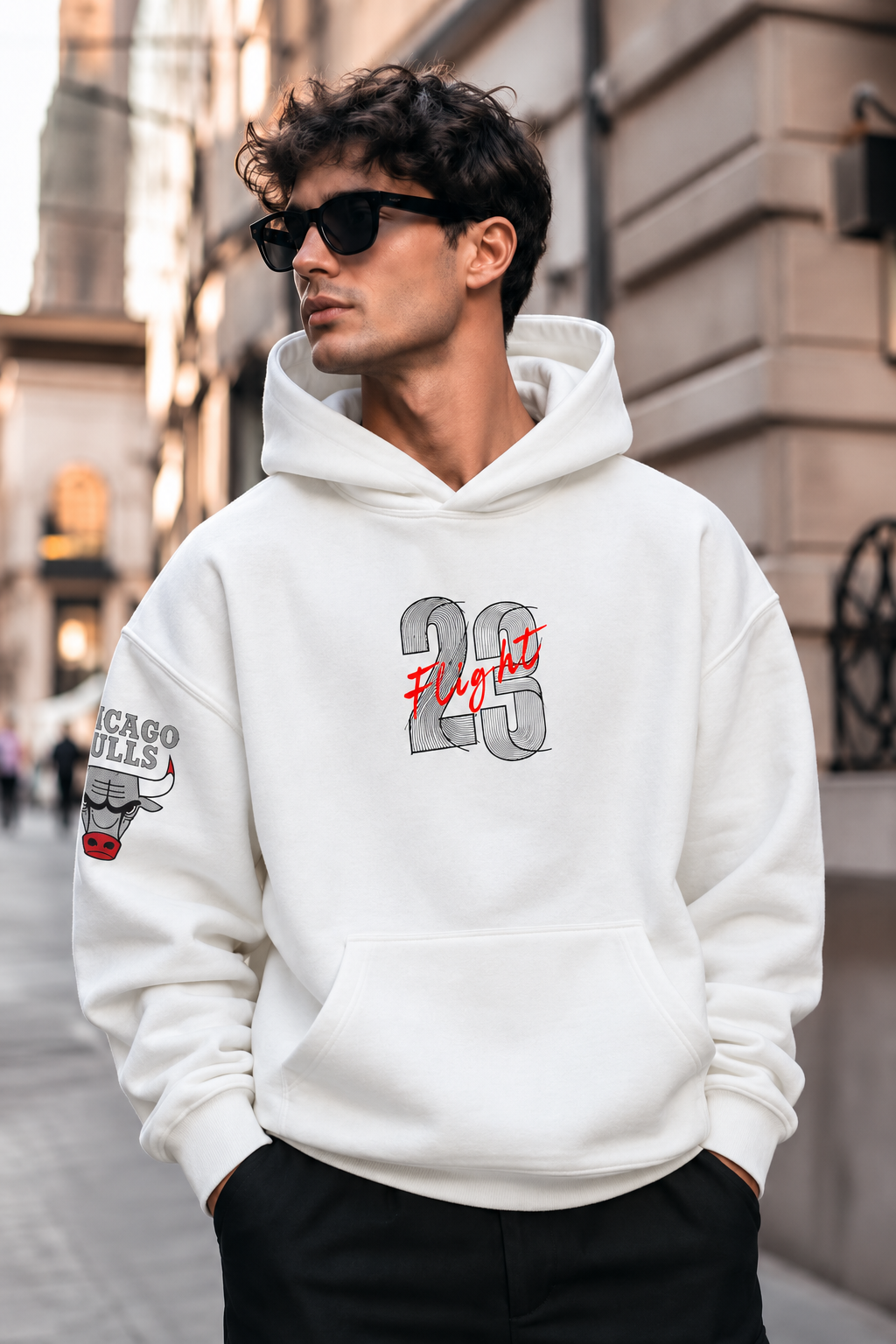 Jordan Air 23 Flight Graphic Oversized White Hoodie