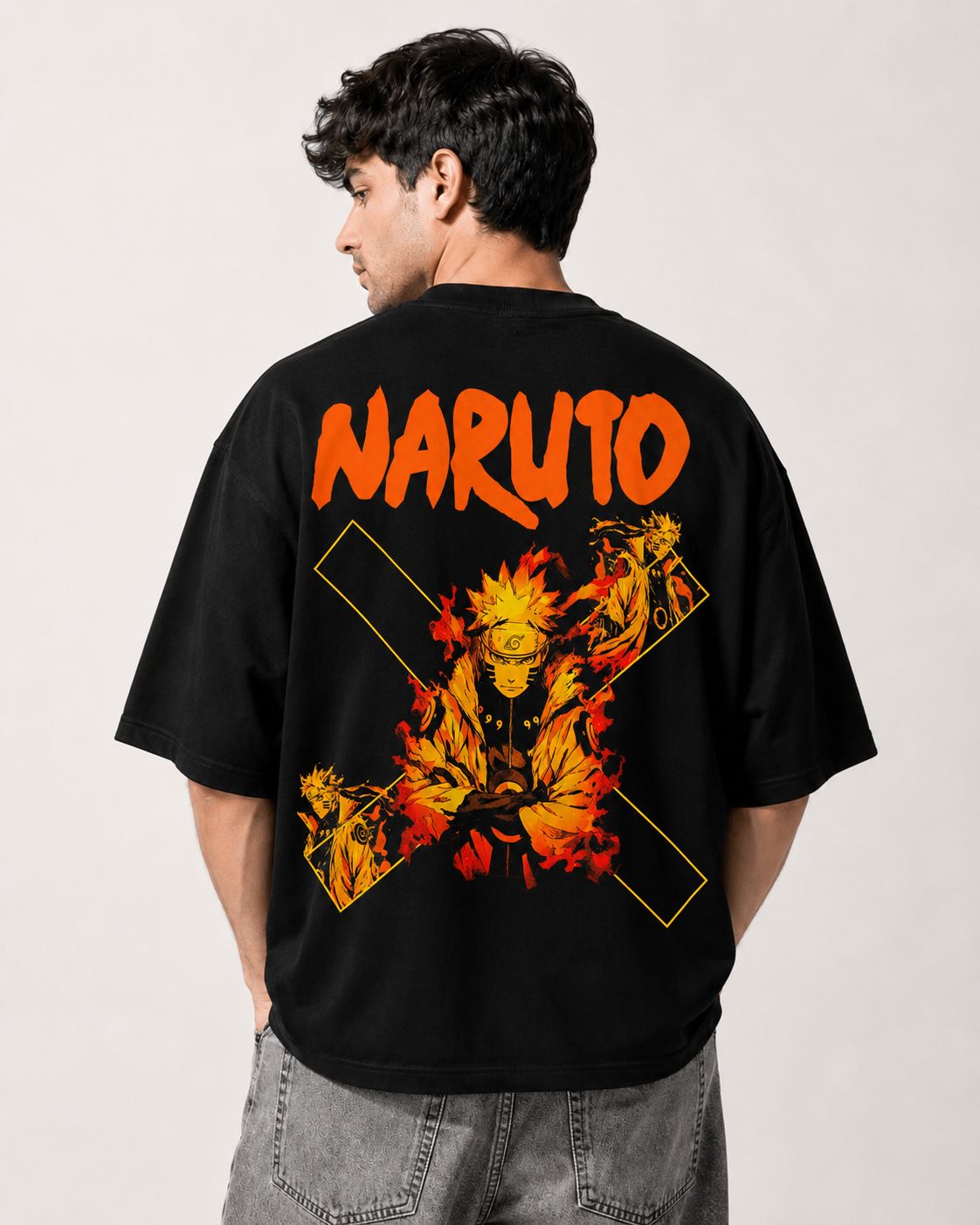 Naruto Nine-Tails Oversized T-Shirt – Anime Streetwear by PrintedSoul