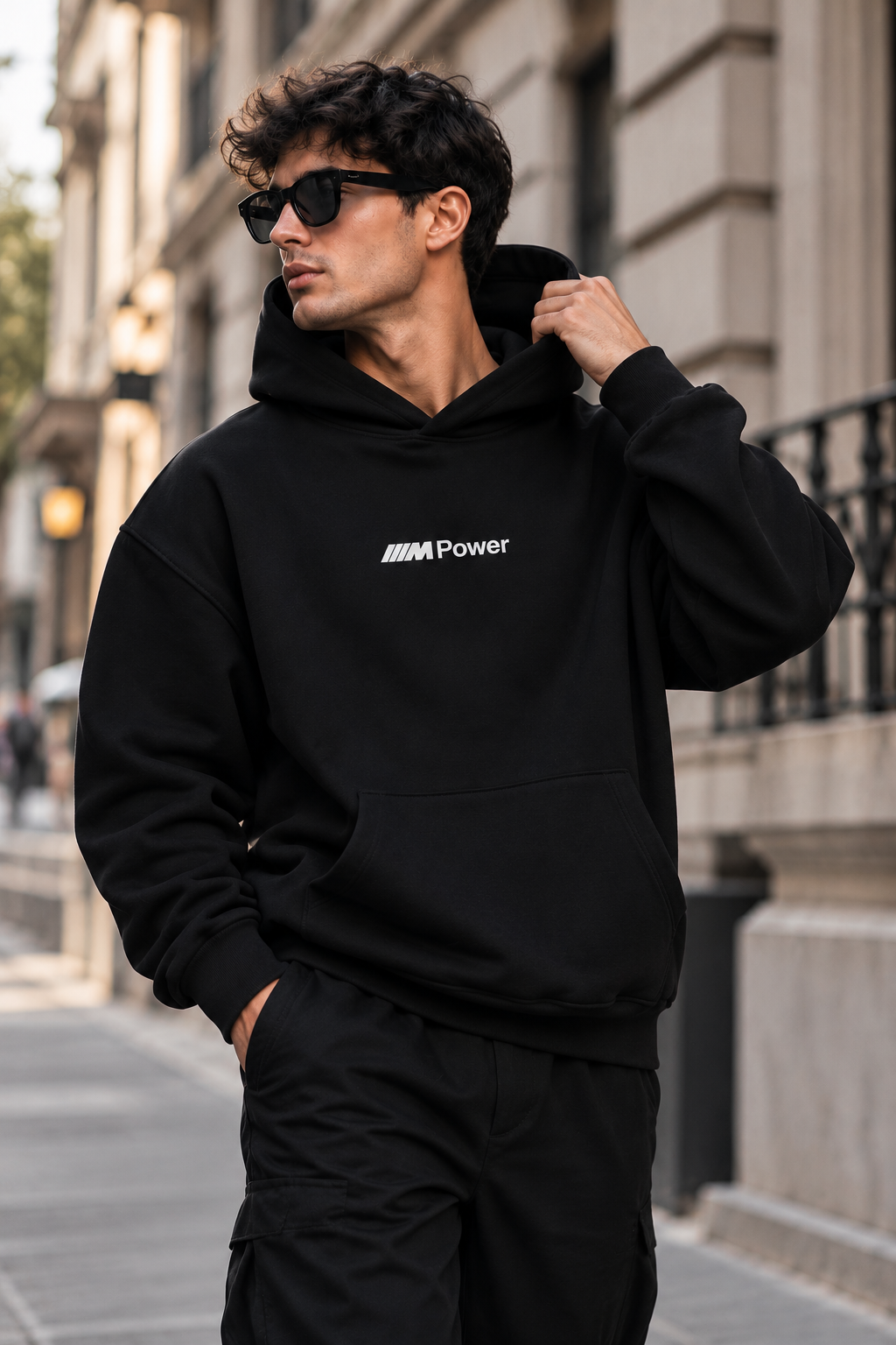 BMW M Performance Graphic Oversized Black Hoodie