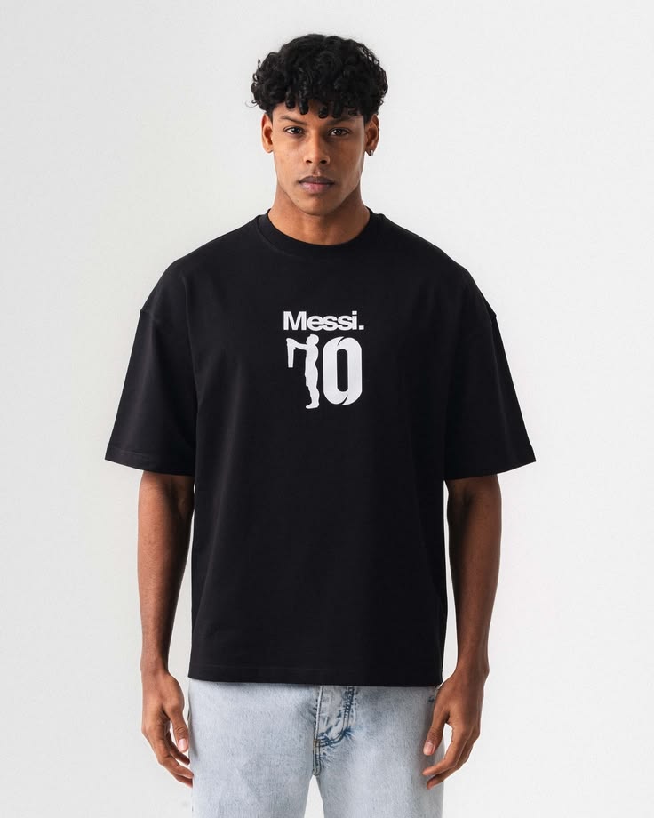 GOAT No.10 black Football Oversized T-Shirt