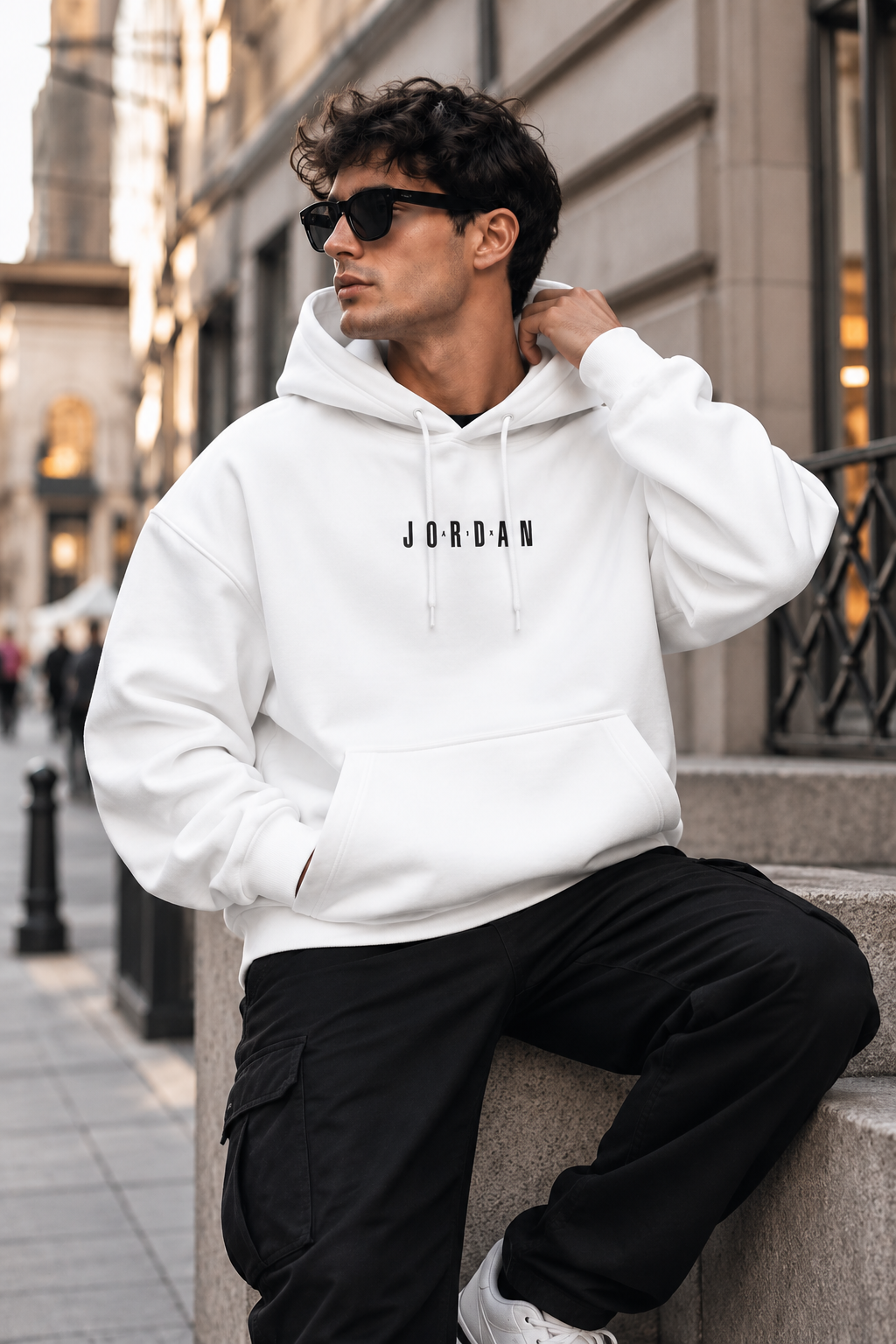 Jordan Jumpman Graphic White Oversized Hoodie