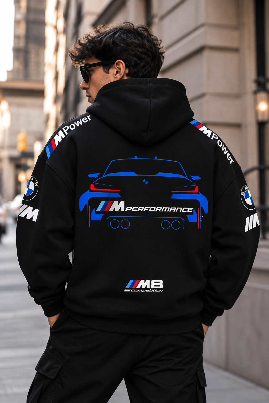 BMW M Performance Graphic Oversized Black Hoodie