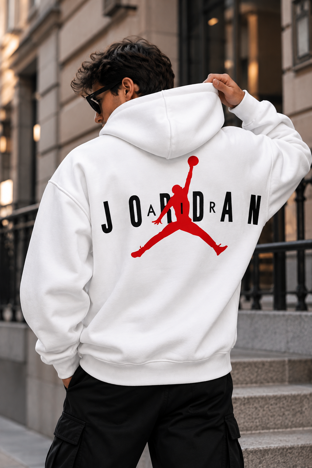 Jordan Jumpman Graphic White Oversized Hoodie