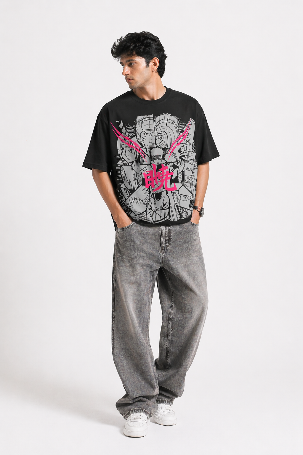 Awakening Panel Anime Oversized T-Shirt – Black