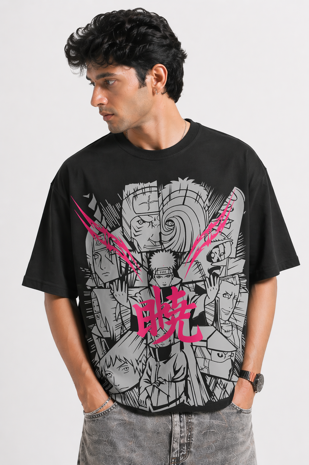 Awakening Panel Anime Oversized T-Shirt – Black