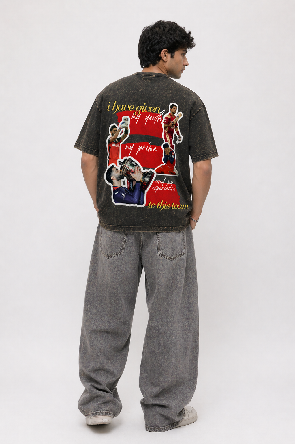 “My Captain 18” Acid-Wash Oversized T-Shirt