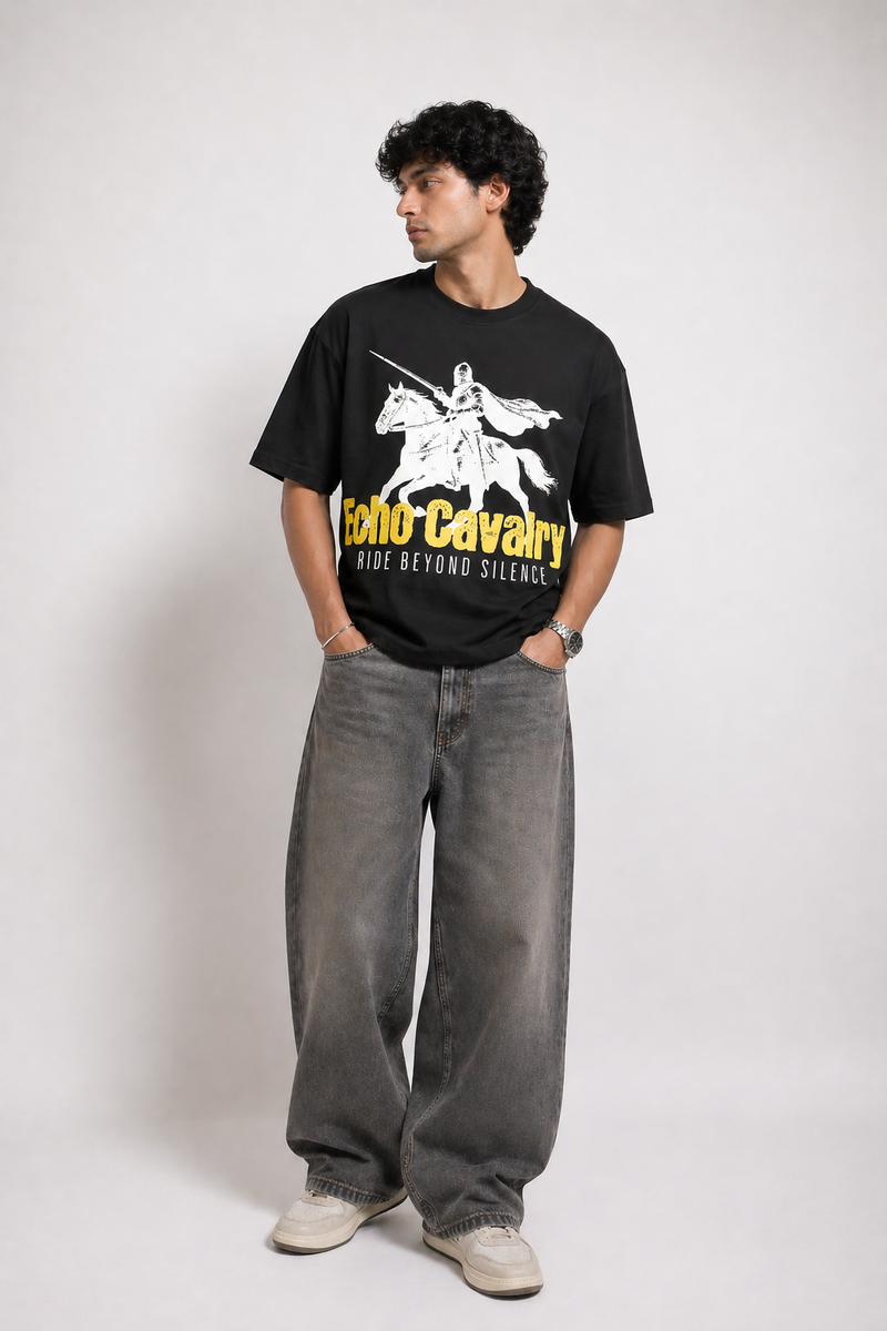 Echo Cavalry — Ride Beyond Silence (Boxy Fit Heavyweight Tee) ⚔️🐎