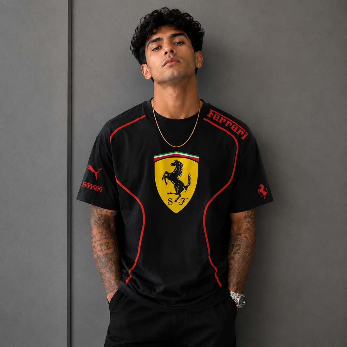Ferrari Icon Frame Oversized T-Shirt