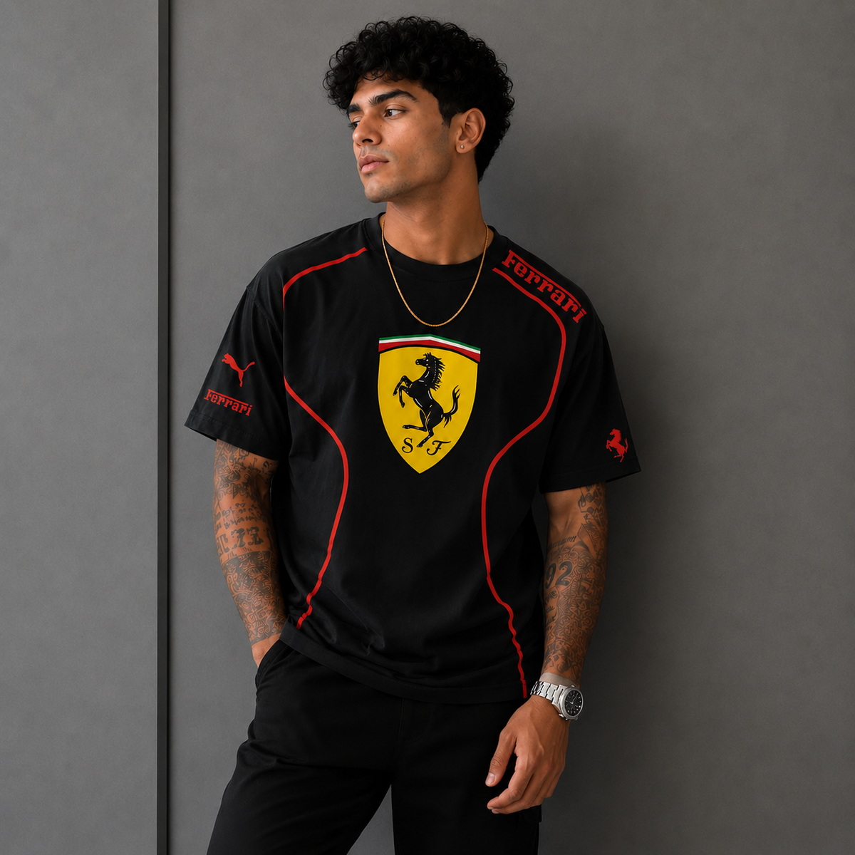 Ferrari Icon Frame Oversized T-Shirt