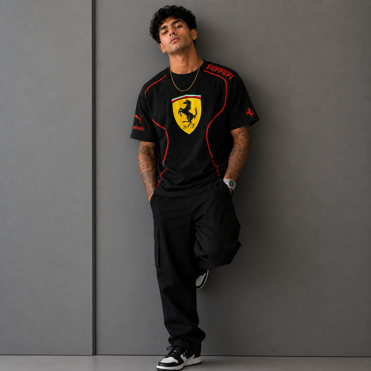 Ferrari Icon Frame Oversized T-Shirt