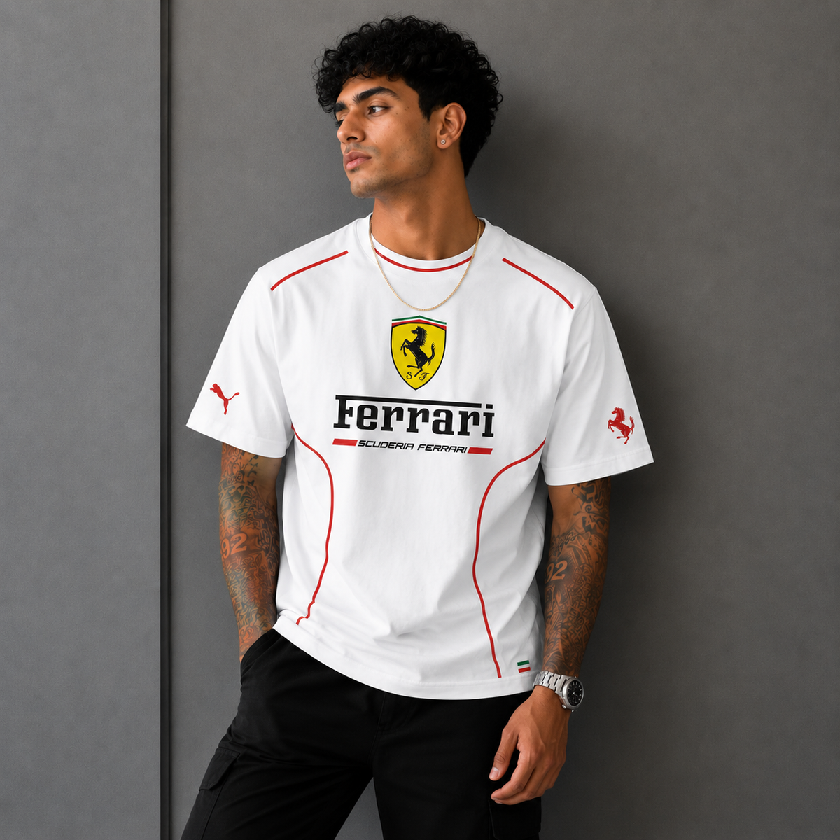 Ferrari Signature Crest Oversized T-Shirt