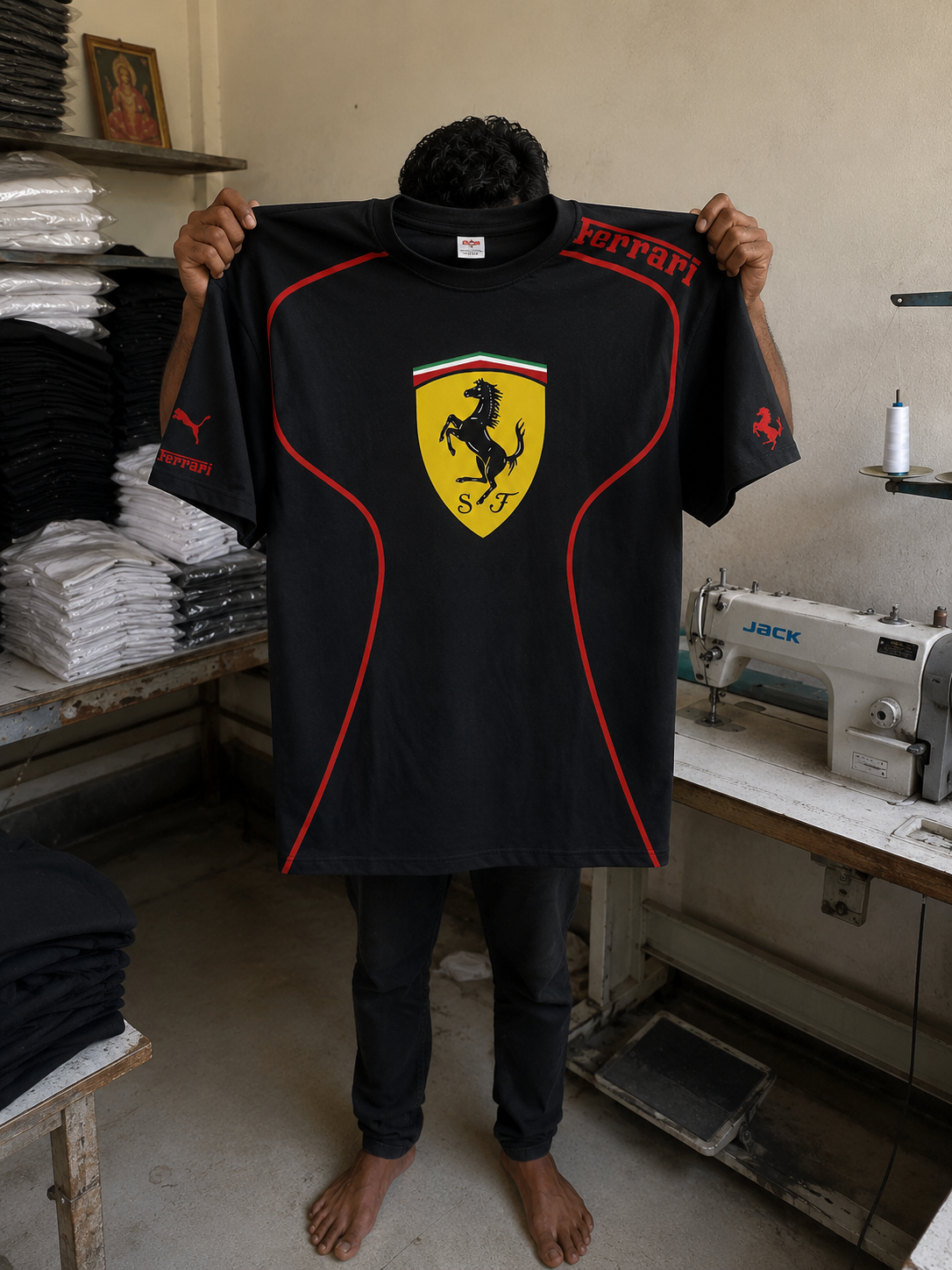 Ferrari Icon Frame Oversized T-Shirt