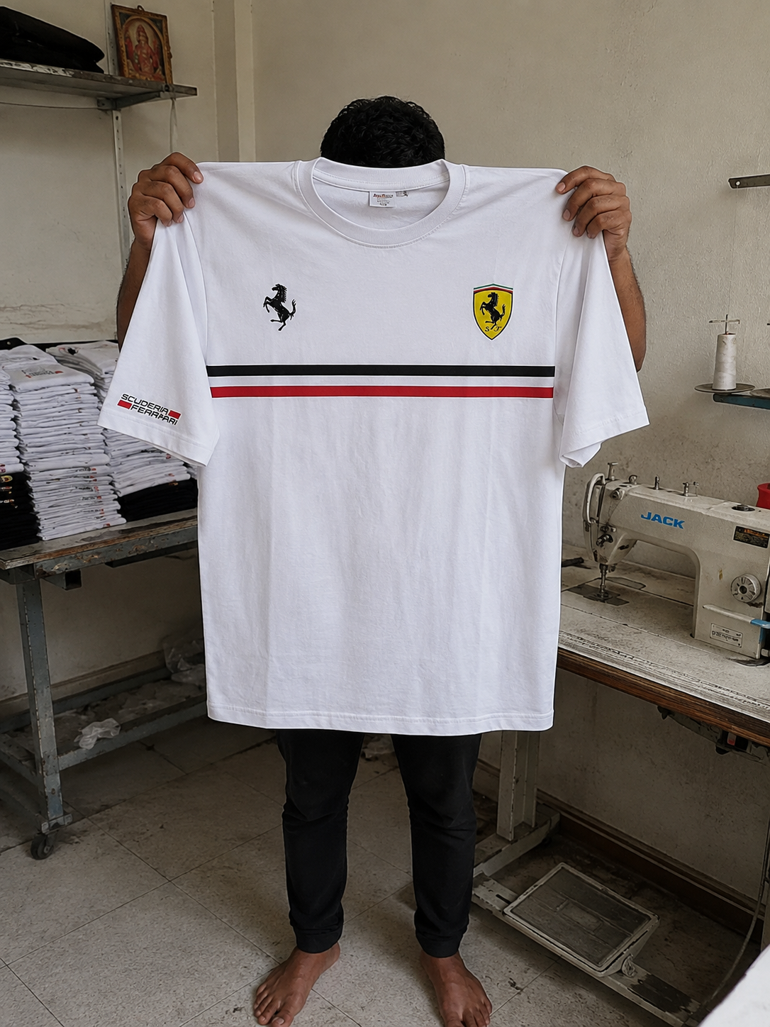Scuderia Ferrari Racing Stripe Oversized T-Shirt