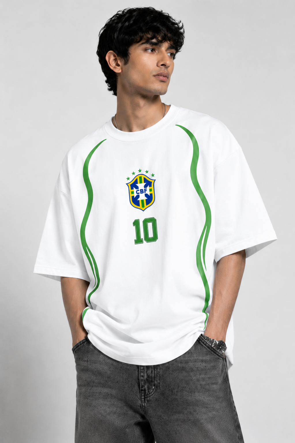 Brazil 10 White Oversized T-shirt