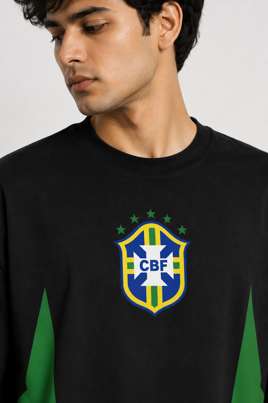 Brazil Crest Legacy Oversized T-Shirt – Black