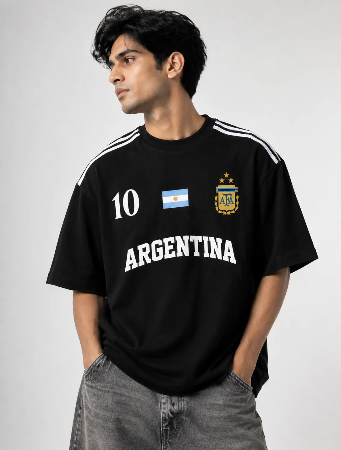 Argentina No.10 Oversized T-Shirt – Black Edition