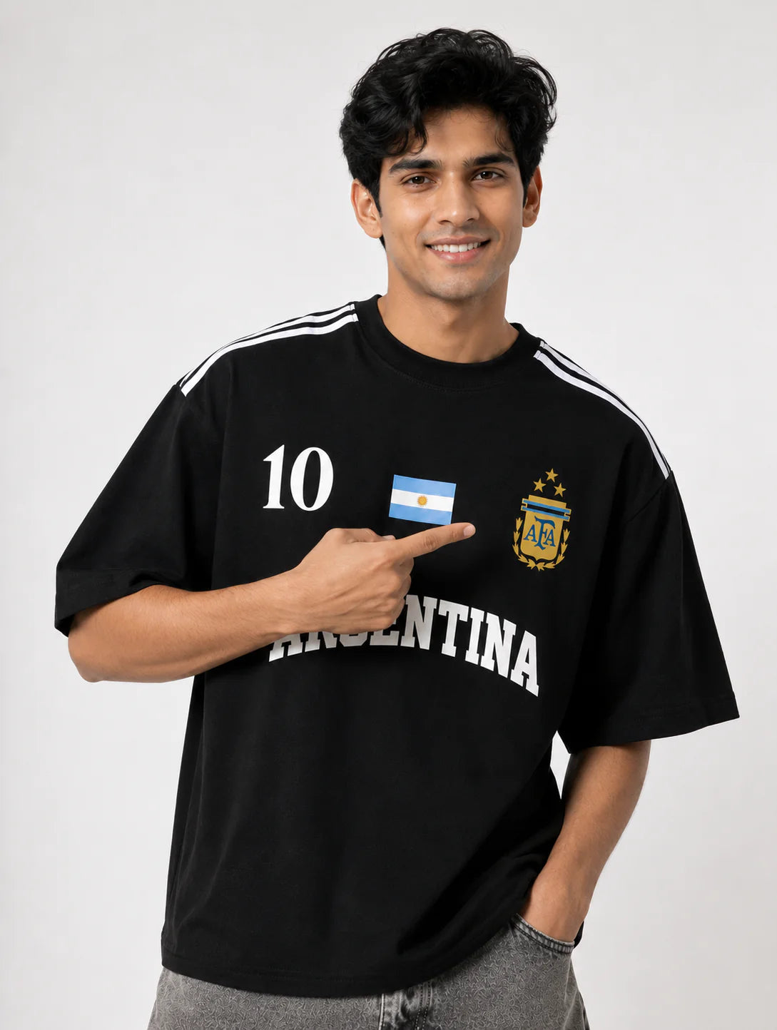 Argentina No.10 Oversized T-Shirt – Black Edition