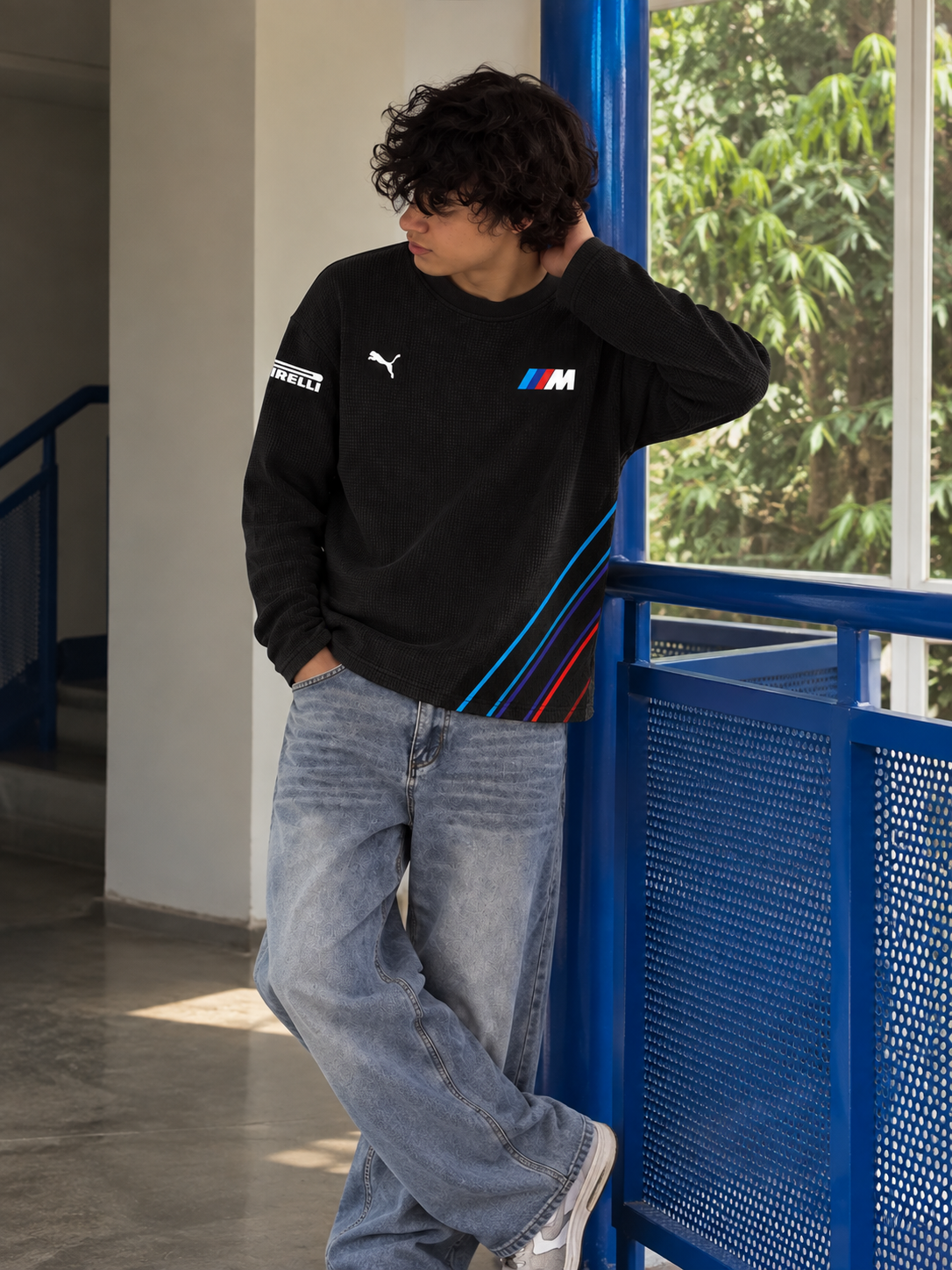 BMW Motorsport Inspired Black Oversized Waffle