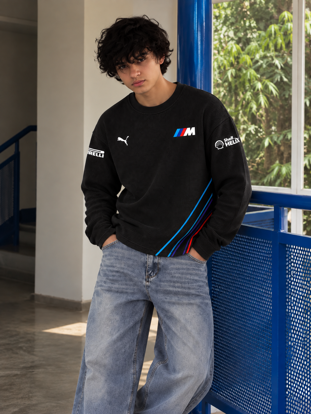 BMW Motorsport Inspired Black Oversized Waffle