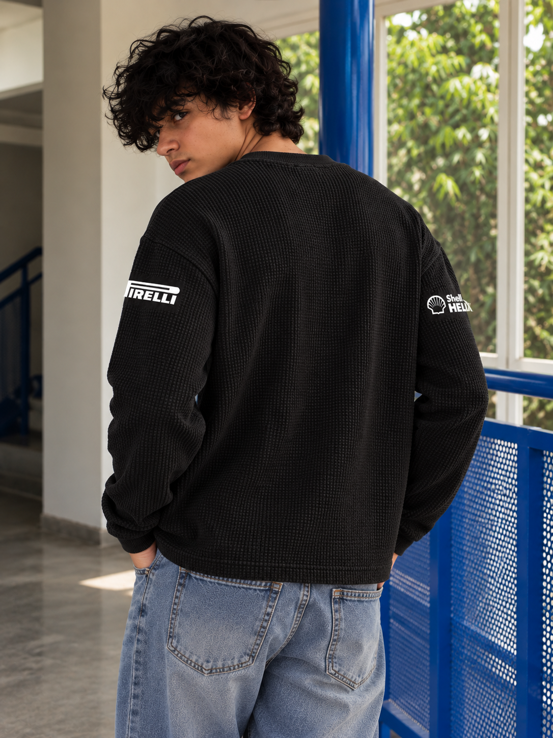 BMW Motorsport Inspired Black Oversized Waffle