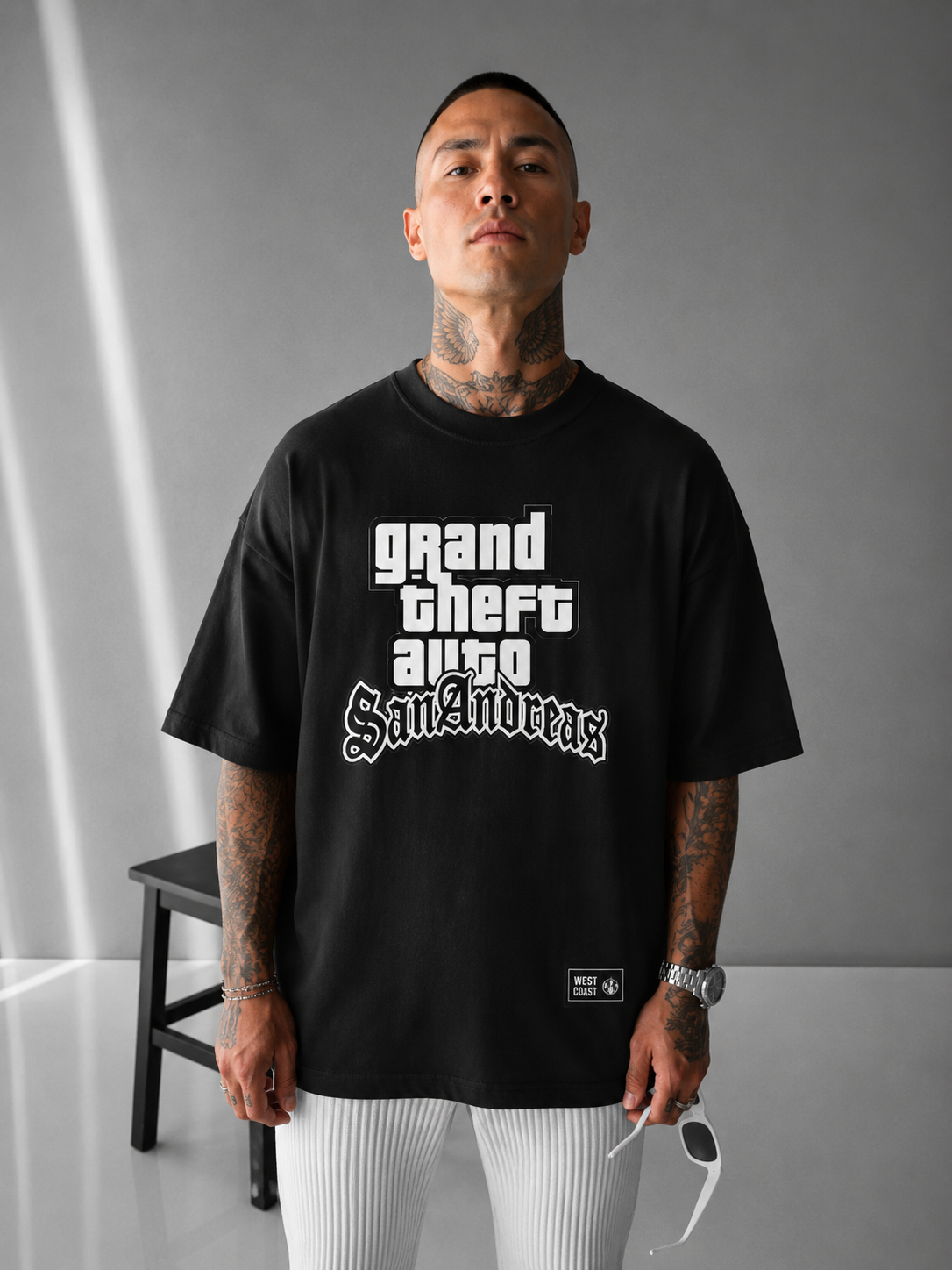 GTA San Andreas Character Box Art Drop-Shoulder Heavyweight Tee