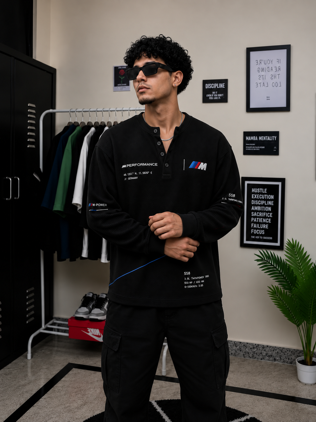 BMW M-Power Precision Henley Waffle Tee