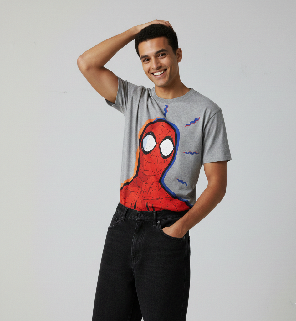 Grey Spider-Man Graphic T-Shirt