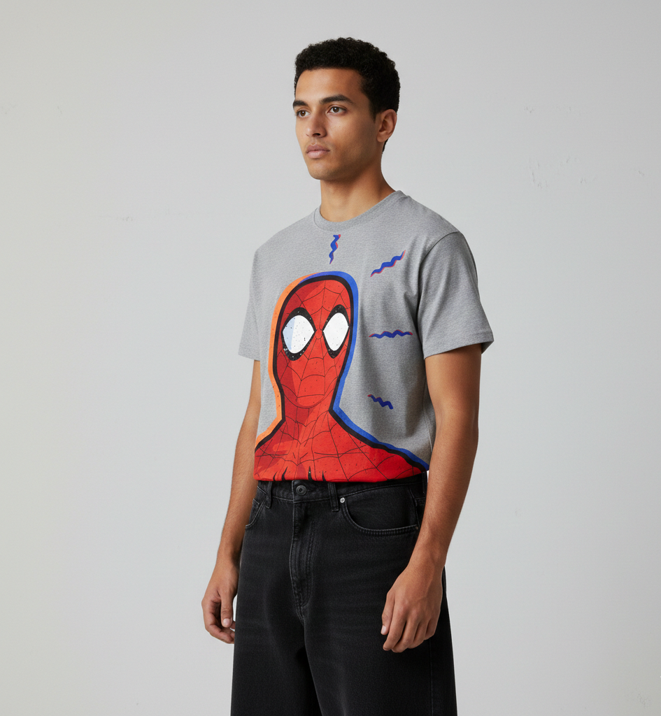 Grey Spider-Man Graphic T-Shirt