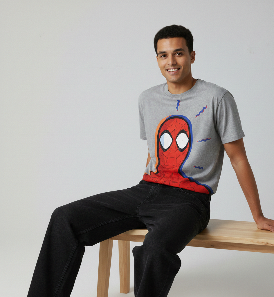 Grey Spider-Man Graphic T-Shirt