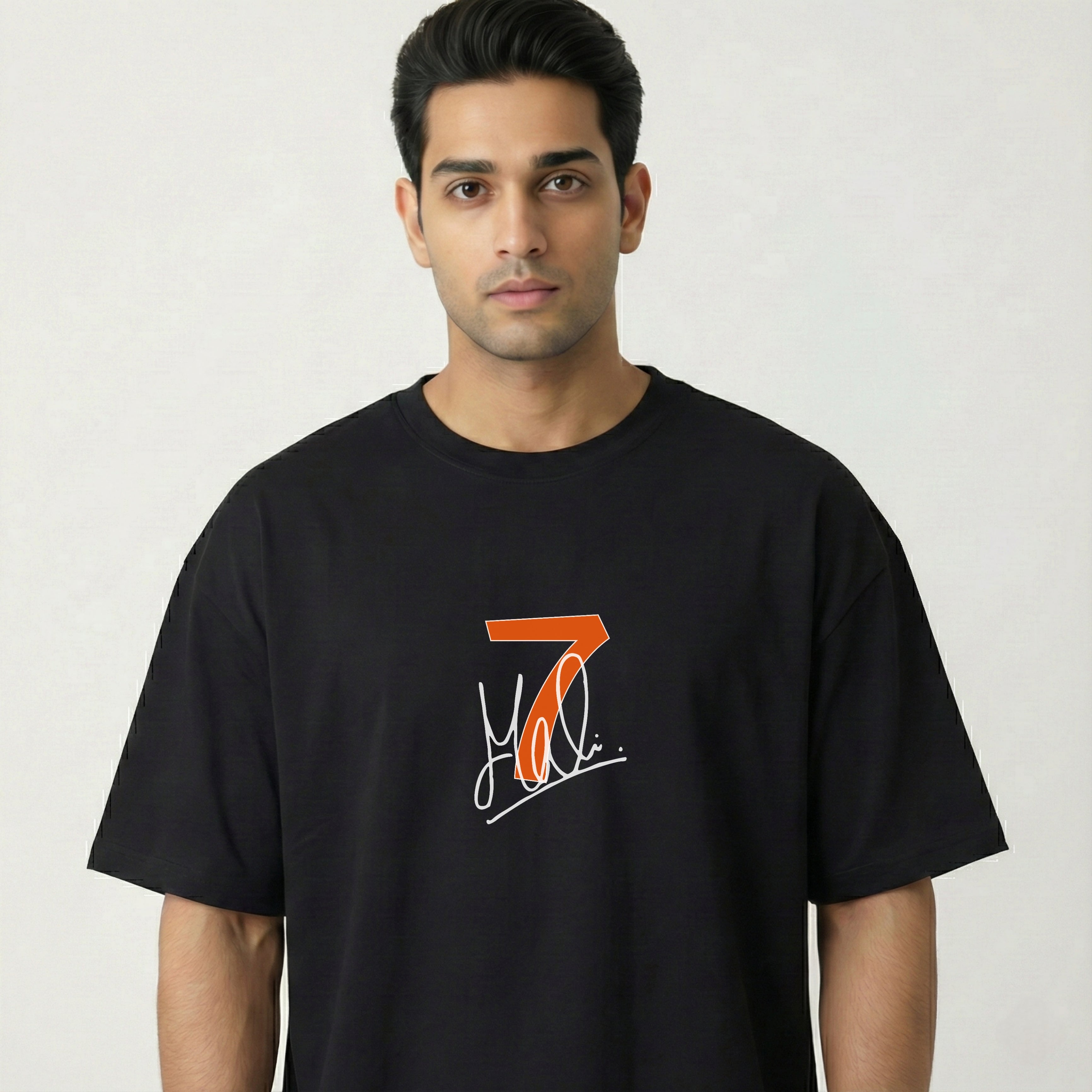 MS Dhoni Legacy Oversized T-Shirt - Black