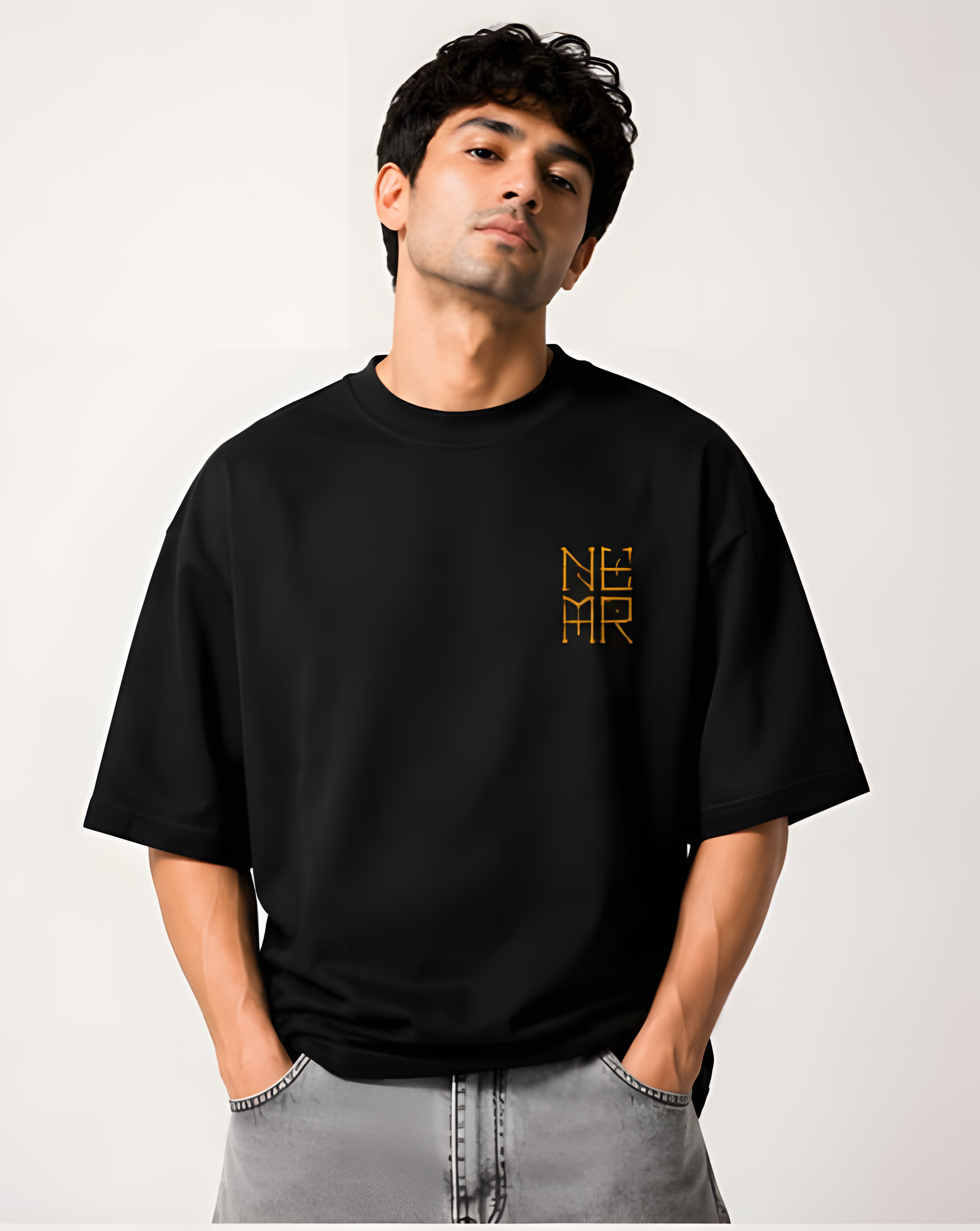 Neymar Legacy No.10 Oversized T-Shirt – Black Gold Edition | 240 GSM Premium Cotton