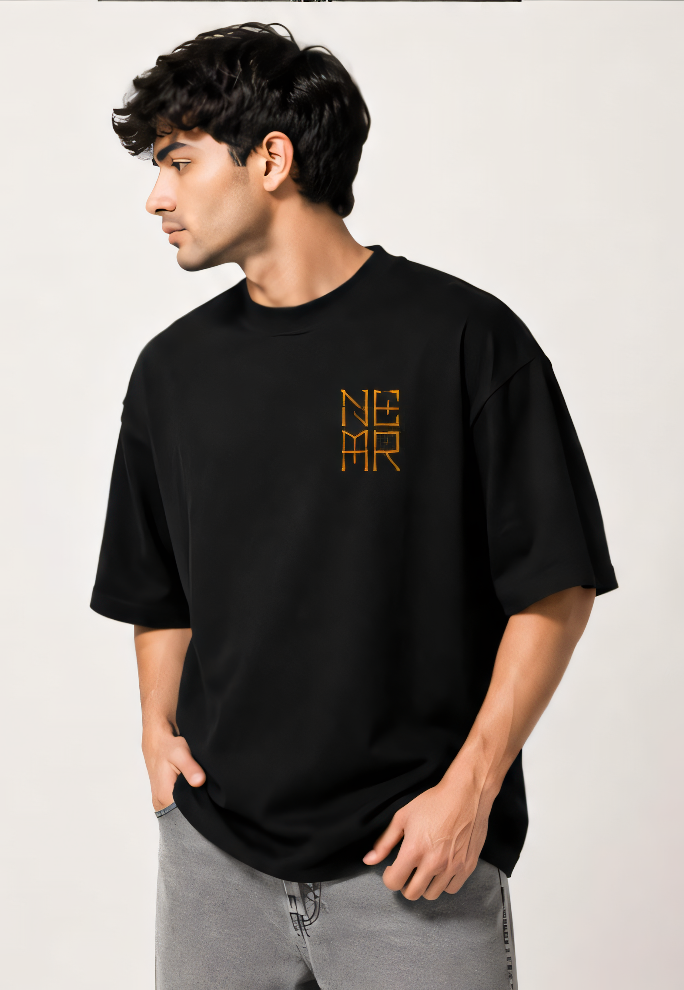 Neymar Legacy No.10 Oversized T-Shirt – Black Gold Edition | 240 GSM Premium Cotton