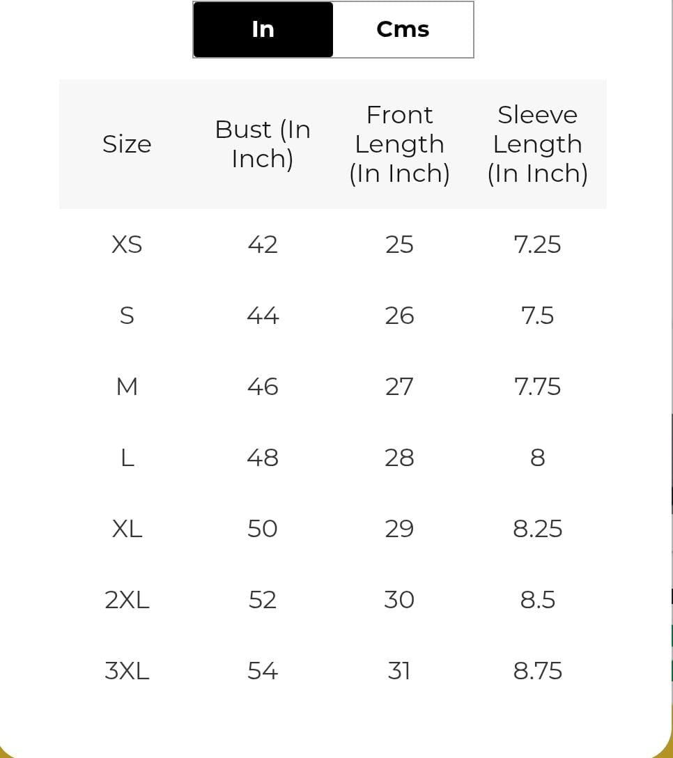 Size chart