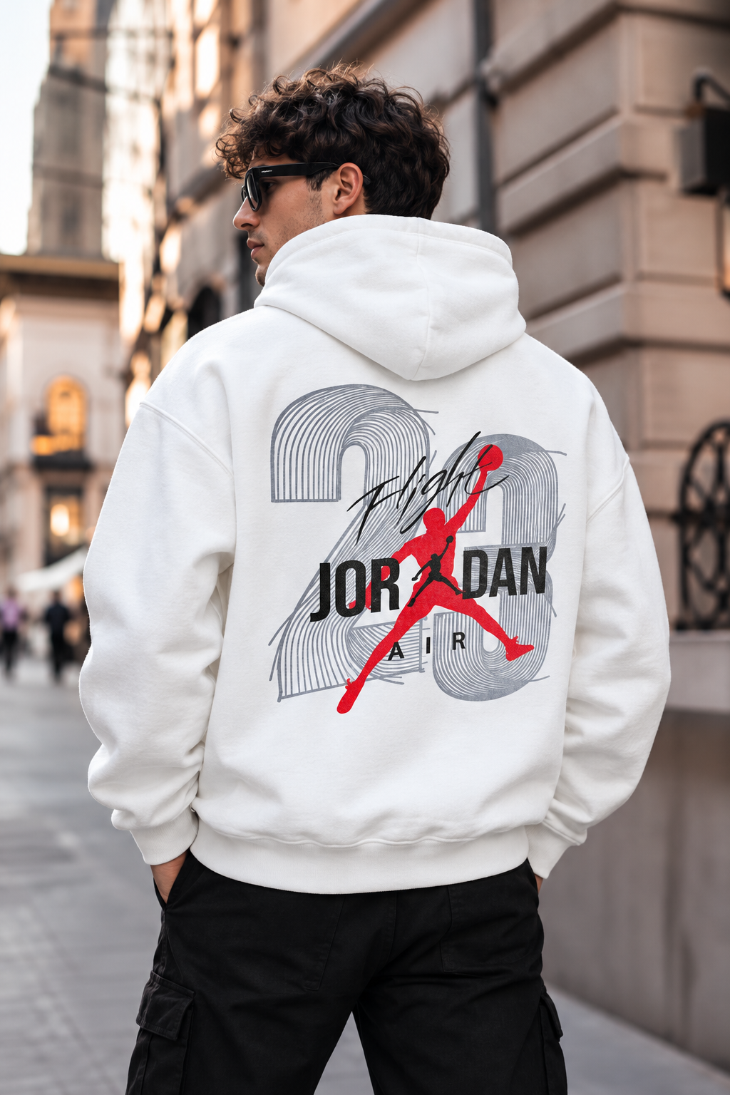 Jordan Air 23 Flight Graphic Oversized White Hoodie