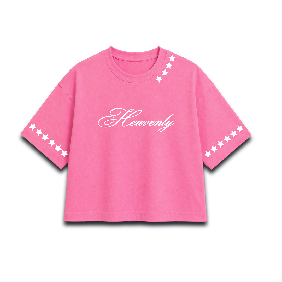 Heavenly Script Women Crop Top – Minimal Aesthetic Women Crop Top
