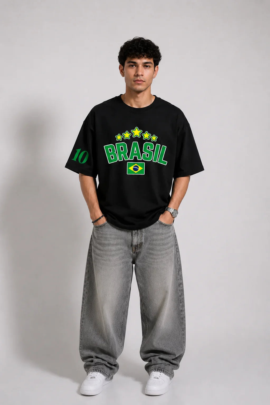 Brasil No.10 Oversized T-Shirt – Black Edition