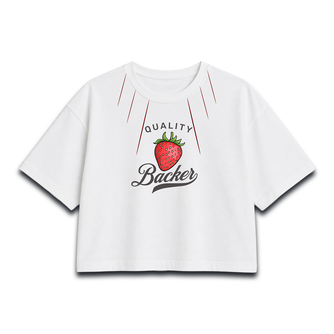 Strawberry Graphic Women Crop Top – Aesthetic Streetwear Tee
