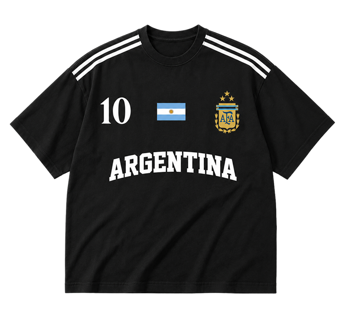 Argentina No.10 Oversized T-Shirt – Black Edition