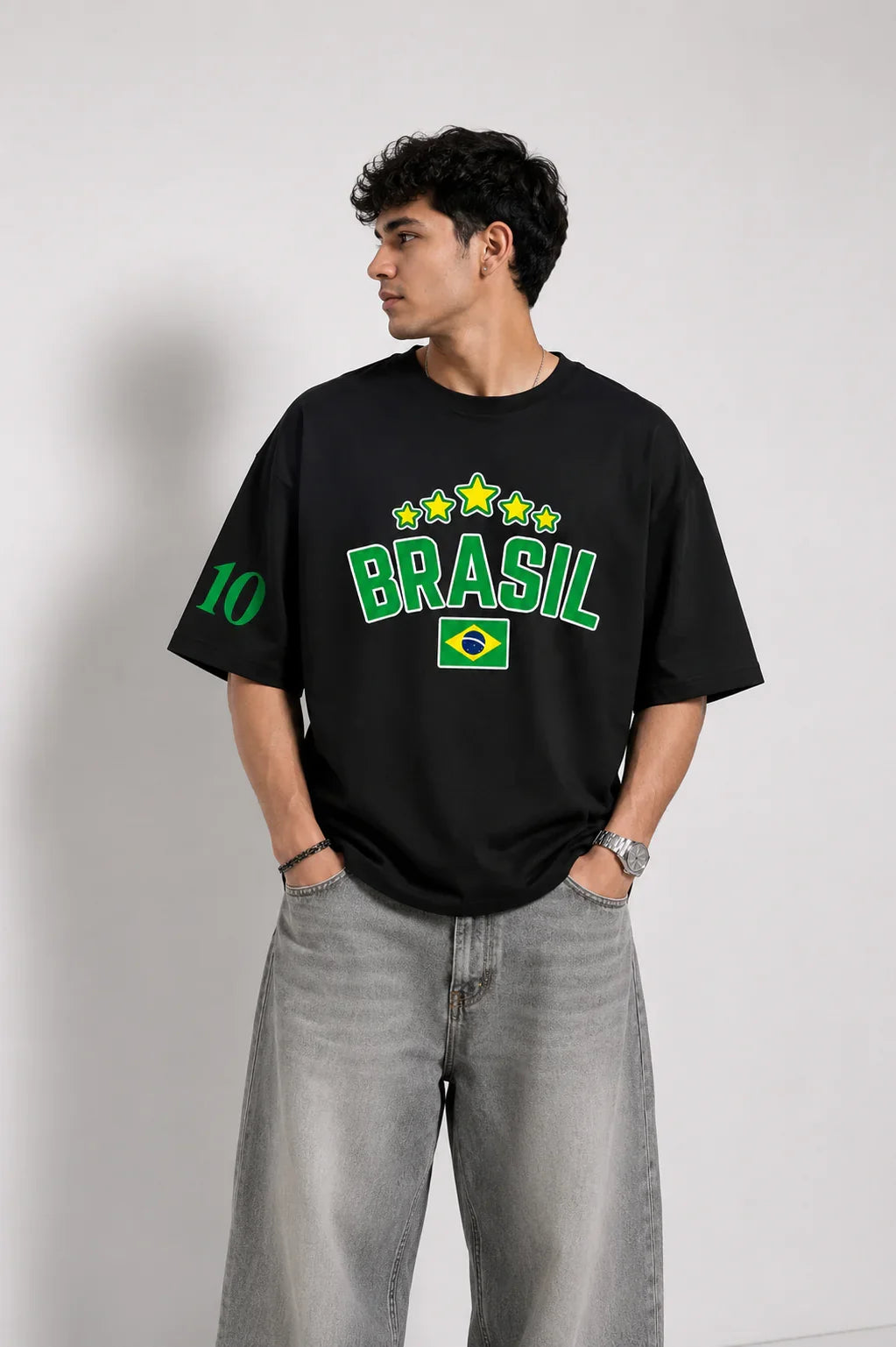 Brasil No.10 Oversized T-Shirt – Black Edition