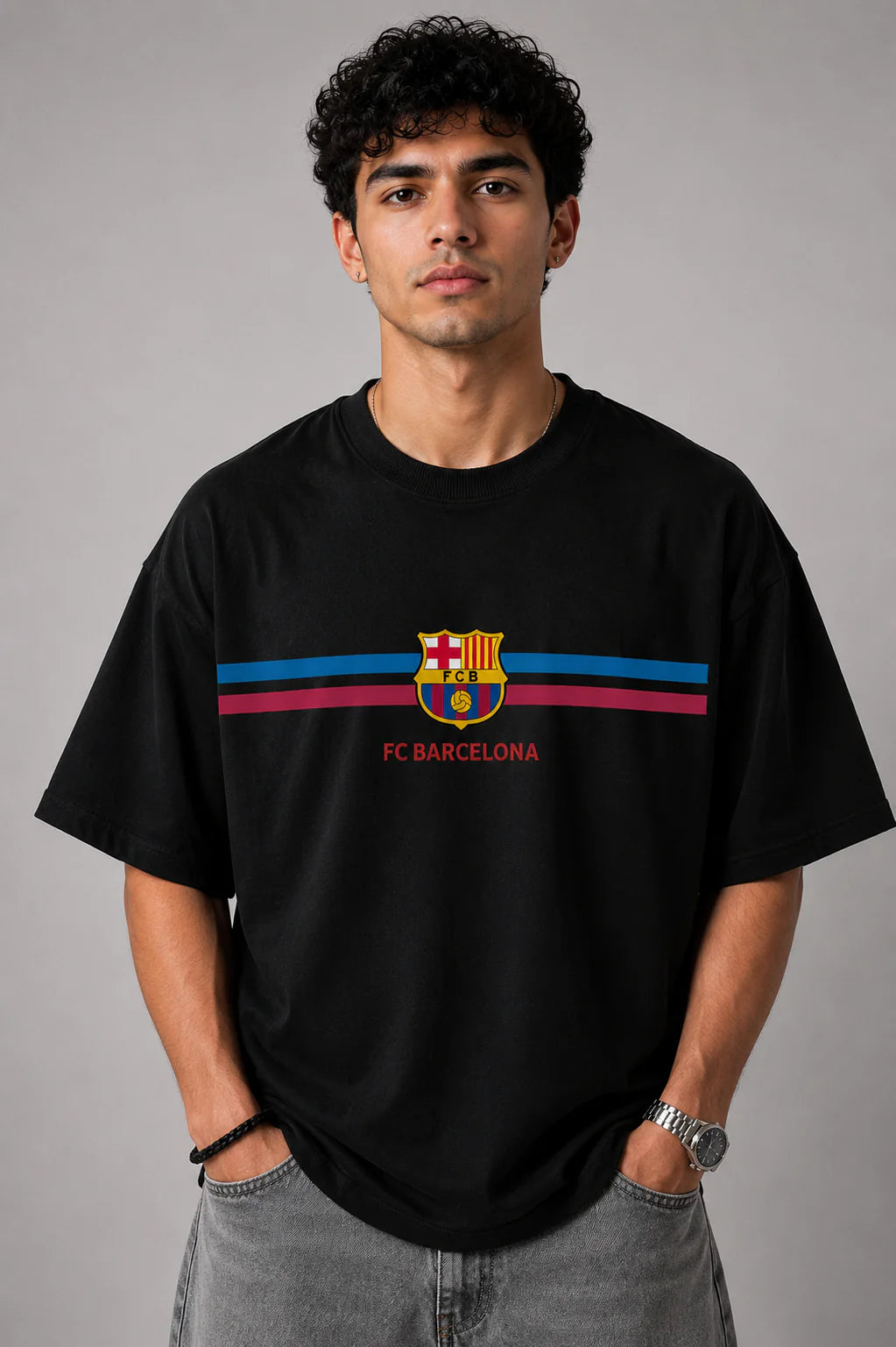 FC Barcelona Heritage Oversized Black T-Shirt