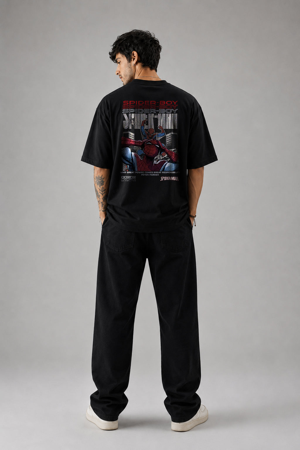 Spider-Man Urban Graphic Oversized T-Shirt | Premium Cotton by PrintedSoul