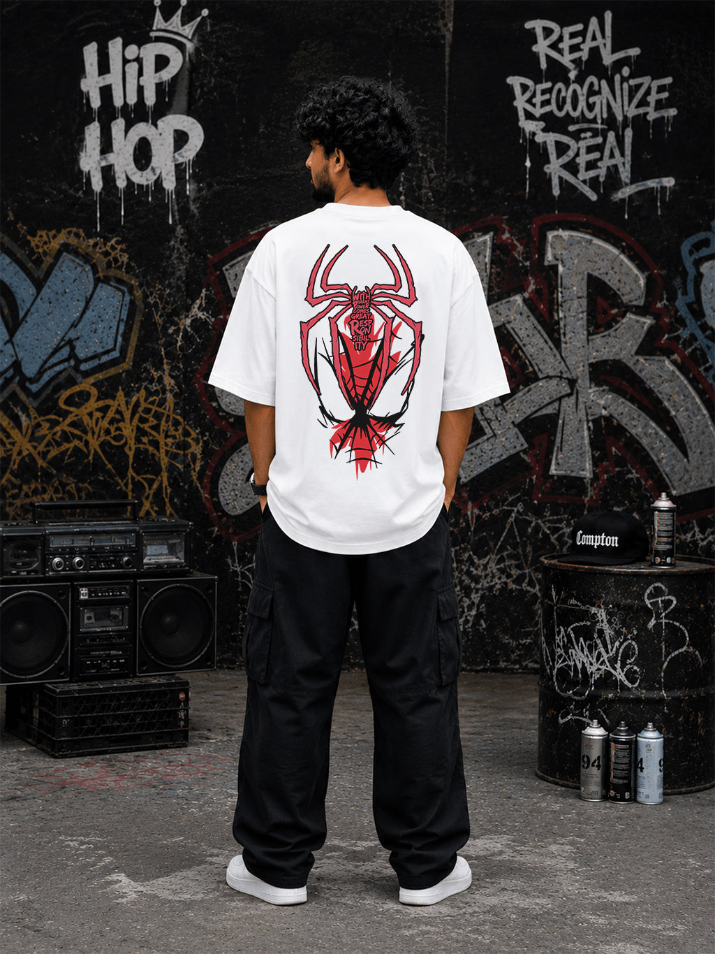 Spider-Man Spider Emblem Oversized T-Shirt | Streetwear Collection by PrintedSoul