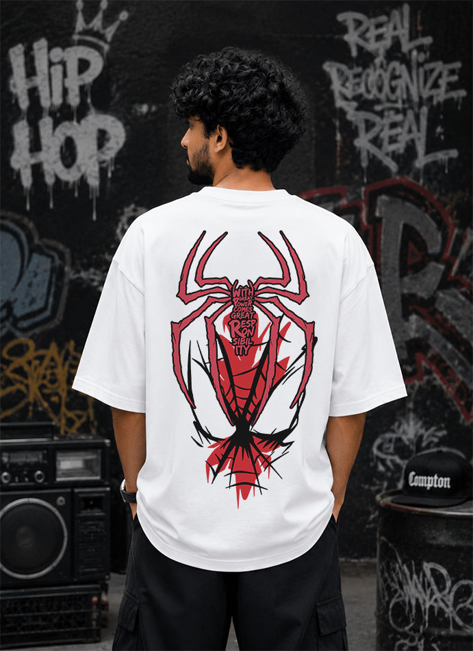 Spider-Man Spider Emblem Oversized T-Shirt | Streetwear Collection by PrintedSoul