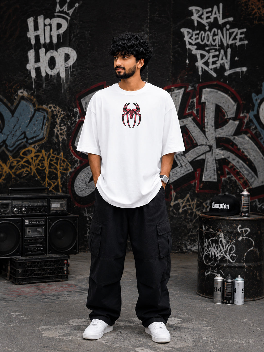 Spider-Man Spider Emblem Oversized T-Shirt | Streetwear Collection by PrintedSoul