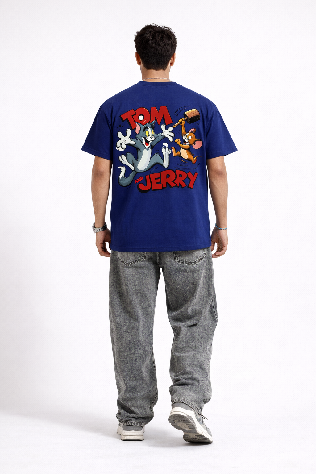 Royal Blue Tom & Jerry Action regular Graphic T-Shirt